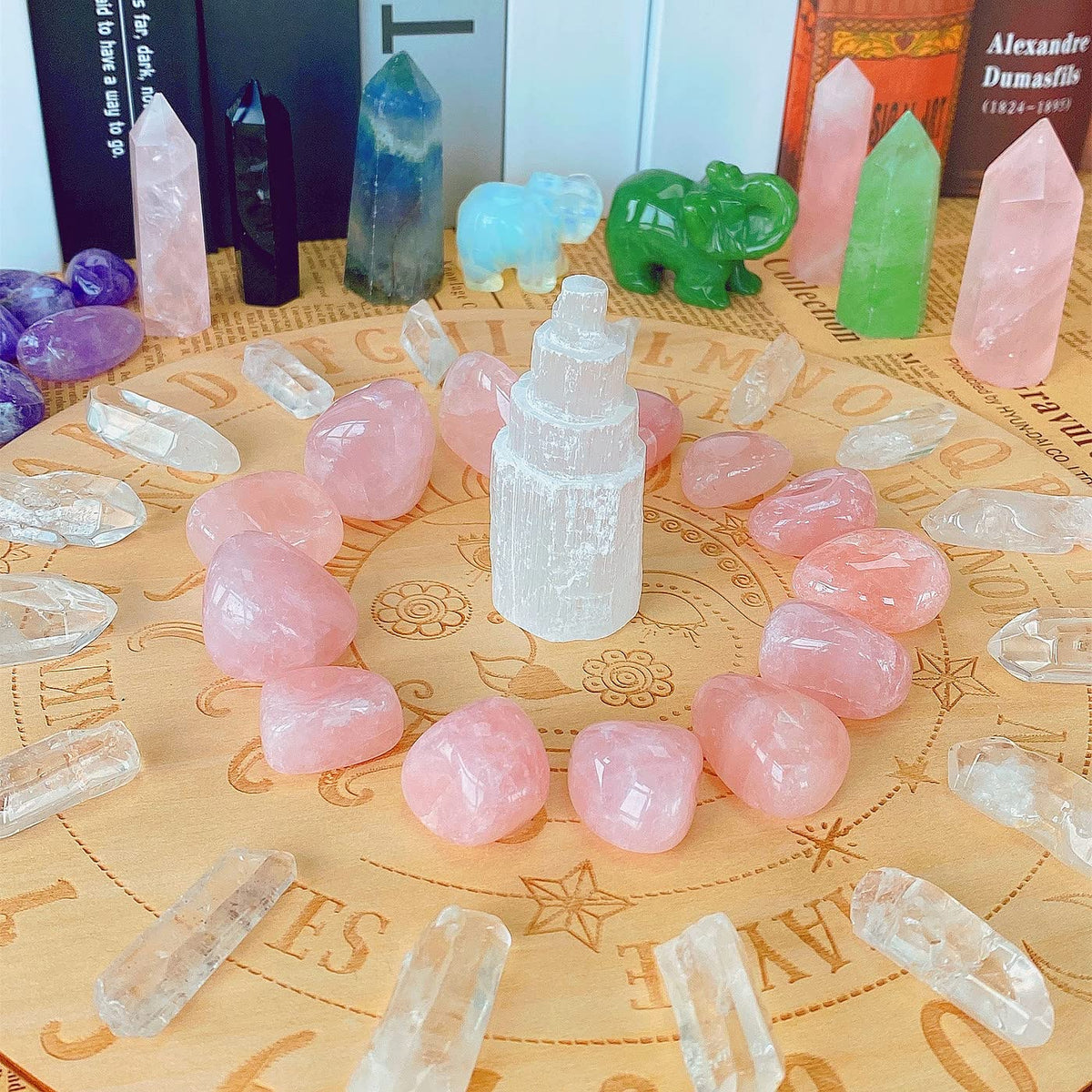 QINJIEJIE Rose Quartz Bulk Crystals Polished Stone 0.6-1" Brazilian Tumbled Stones Natural Reiki Healing Crystal for Succulents Plants Vase Filler Decoration 0.45 LBS