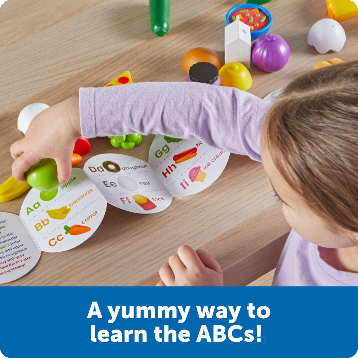 Learning Resources A to Z Mini Foods, Pretend Play Kitchen Accessories for Kids, Toddler Montessori, Fine Motor Skills, Gifts for Kids