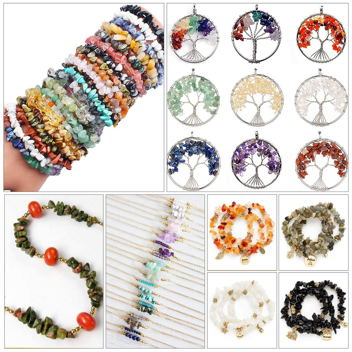 500 pcs Natural Chip Stone Beads, Red 5-8 mm Irregular Gemstones Healing Crystal Loose Bead for Jewelry Making Bracelet Crafting