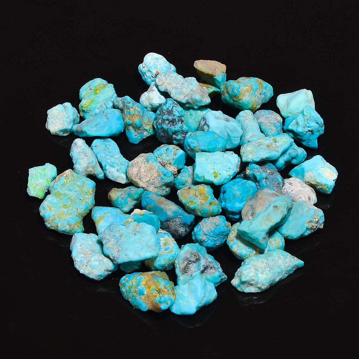 GEMKORA 25 cts, 4-5pcs, Genuine Raw Turquoise Stone, Loose Gemstone and Crystals, Wholesale Lot, Blue Rough Crystals, Turquoise Rock, Jewelry Making Supplies, DIY & Crafts [7-10mm]