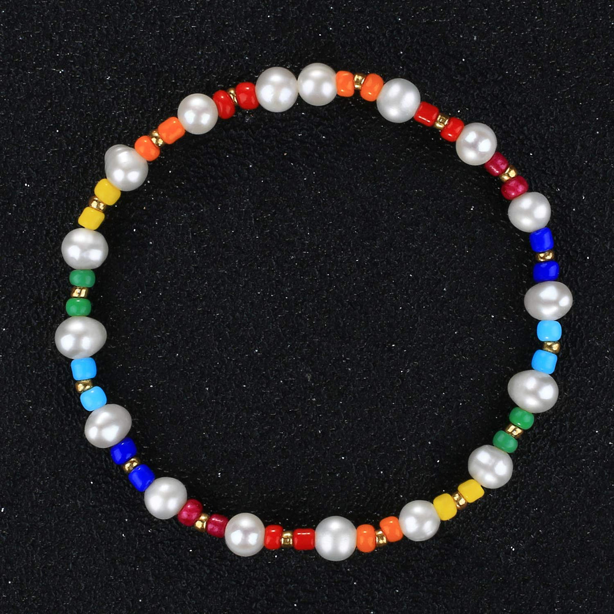 KELITCH Women Stretch Bracelets Pearl Beads Strand Bracelets Fashion Jewelry