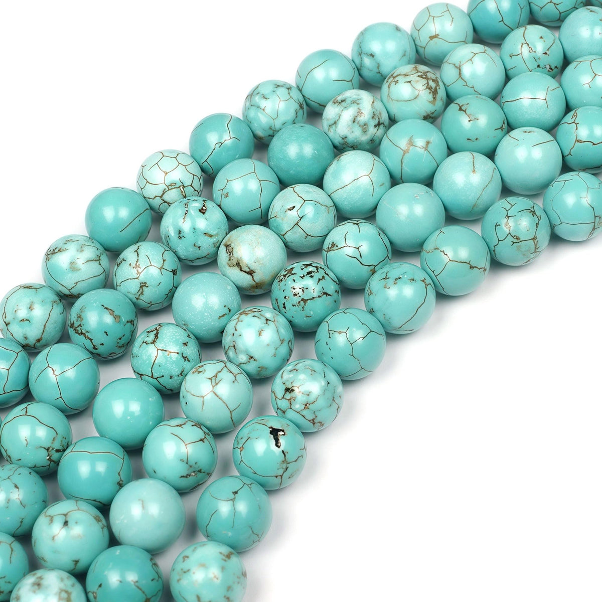 MJDCB Best Sellers Stone Beads Turquoise Round Loose Beads for Jewelry Making DIY Bracelet Necklace (12mm)