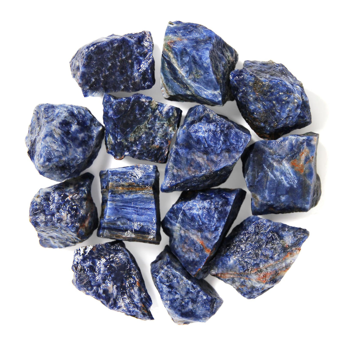 1.1lb Bulk Raw Sodalite Crystal Rough Crystal-Natural Sodalite Raw Stones Crystal for Tumbling, Cabbing, Fountain Rocks, Decoration, Polishing, Wire Wrapping, Wicca & Reiki Crystal Healing