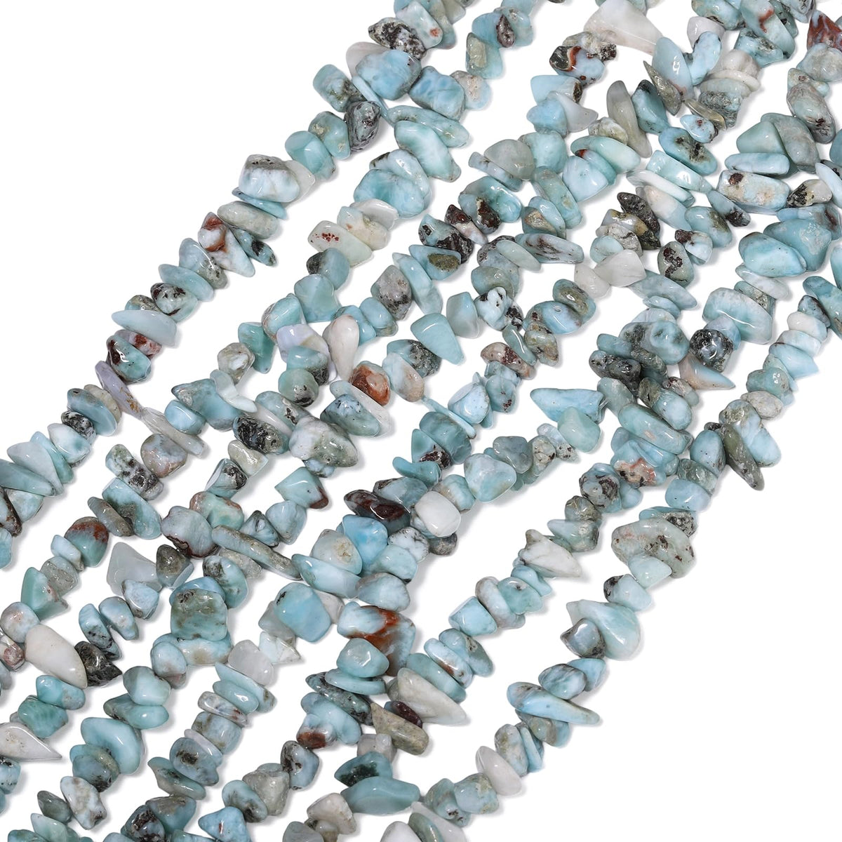 30in Larimar Natural Chip Stone Beads 5-8mm About 230pcs, Irregular Drilled Light Blue Green Bead for Bracelets Jewelry Making Supplies for Adults, DIY Crafts.