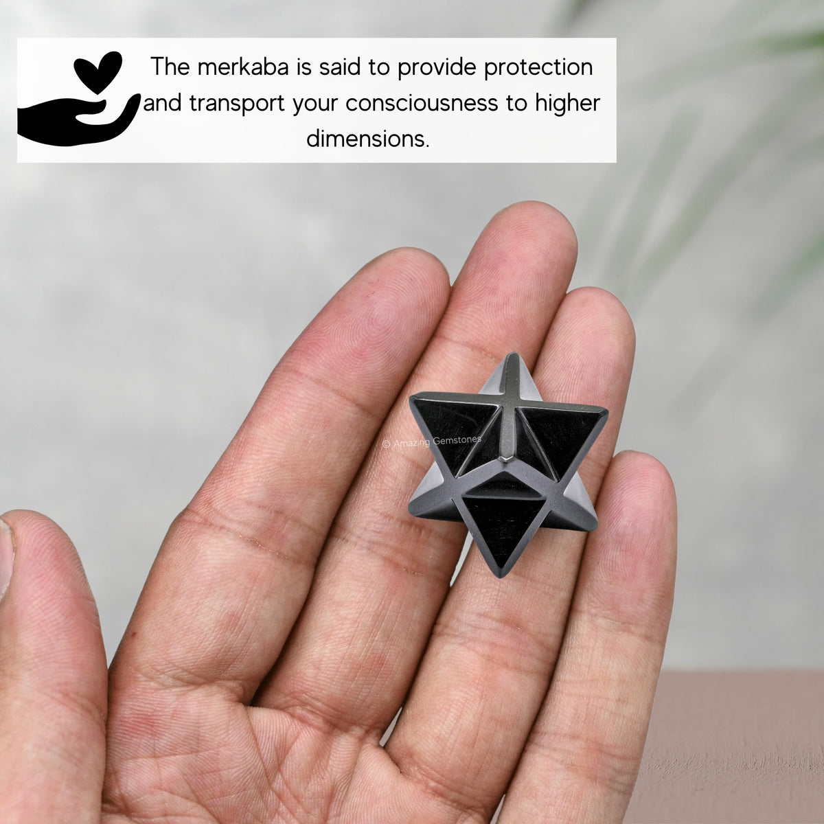 Amazing Gemstone Black Obsidian Merkaba Crystal - 0.75 Inches Metaphysical Merkaba Star for Meditation - Energetic Tetrahedron Crystal and Healing Stones for Spiritual Growth and Healing (15-20mm)