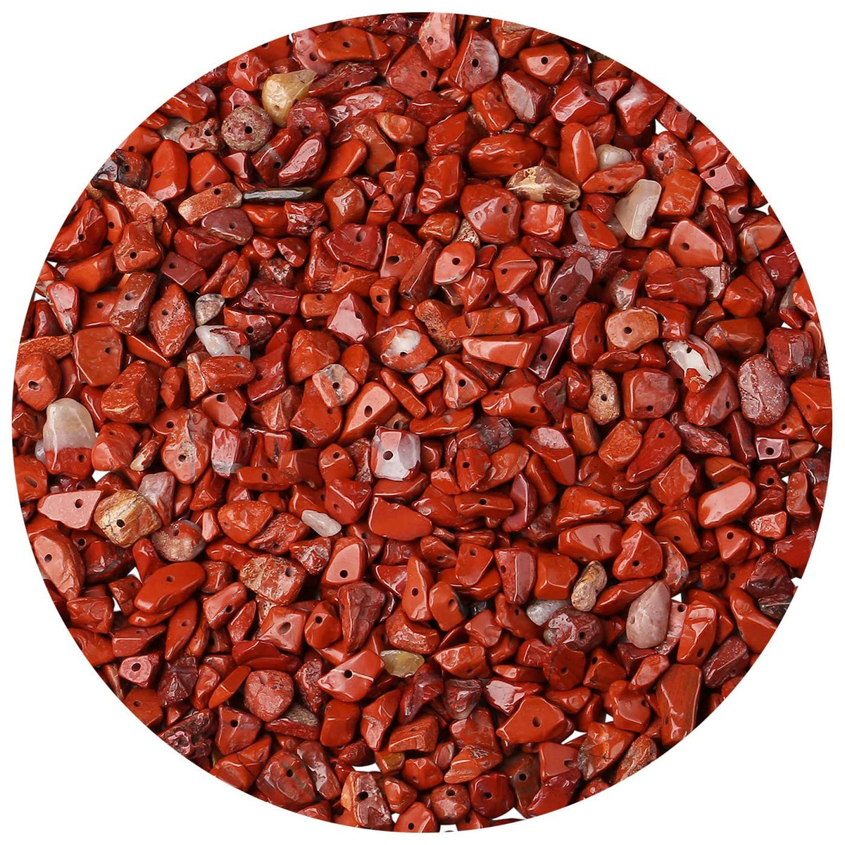 LAIDANLA Red Jasper 400pcs Natural Chip Stone Beads 5-8mm Healing Crystal Irregular Gemstones Drilled DIY Loose Rocks Bead Crystal for Bracelet Earrings Necklace Jewelry Making Crafting