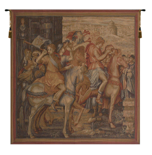 Charlotte Home Furnishings Inc. Les Herauts French Tapestry Wall Hanging, 58 X 58 Inch, Viscose Cotton And Polyester Blend Wall Art, Woven In France, Perfect For Home Decor And Wall Decor