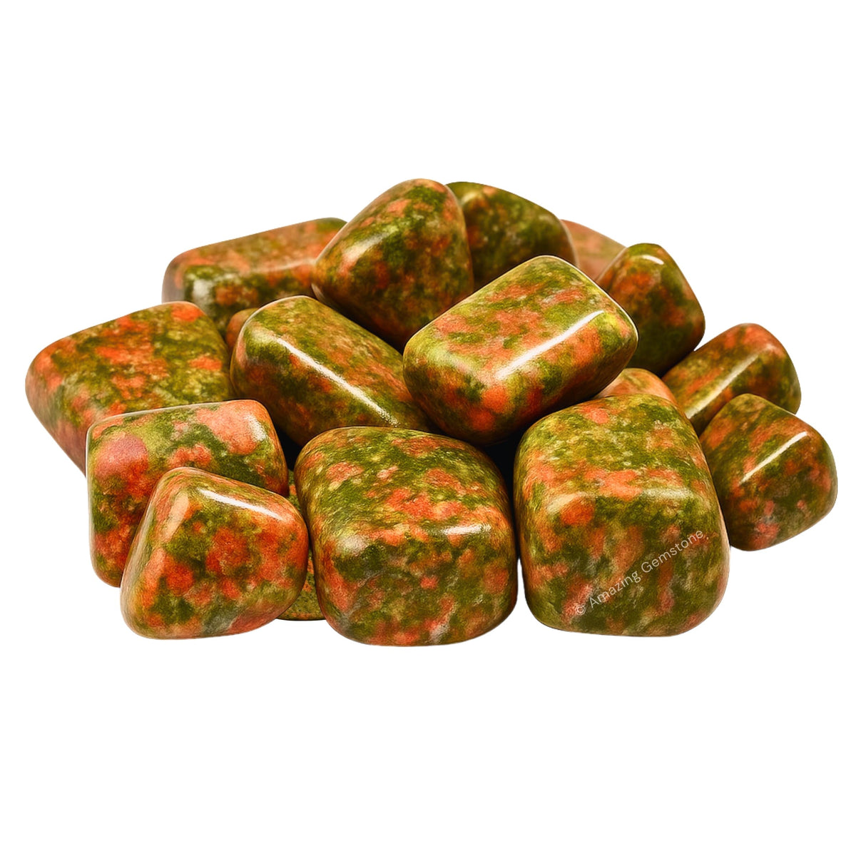 Unakite Crystals and Healing Stones Tumbled - 1 oz Unakite Stone Gem Stones, Natural Healing Stones for Energy Balance, Stress Relief - Premium Polished Gems Rocks for Meditation and Wellness
