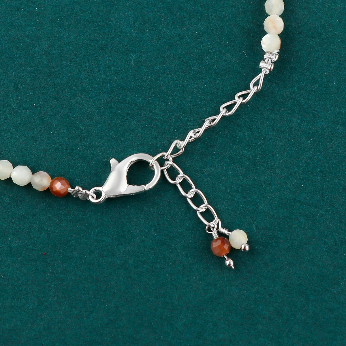 GEMKORA Natural Real Multi-Moonstone Crystals Bracelet, 3mm Best Grade Micro Cut Beads, Chakra Healing Gemstone, Beautiful Simple Jewelry, Silver Plated Jewelry 8 inch
