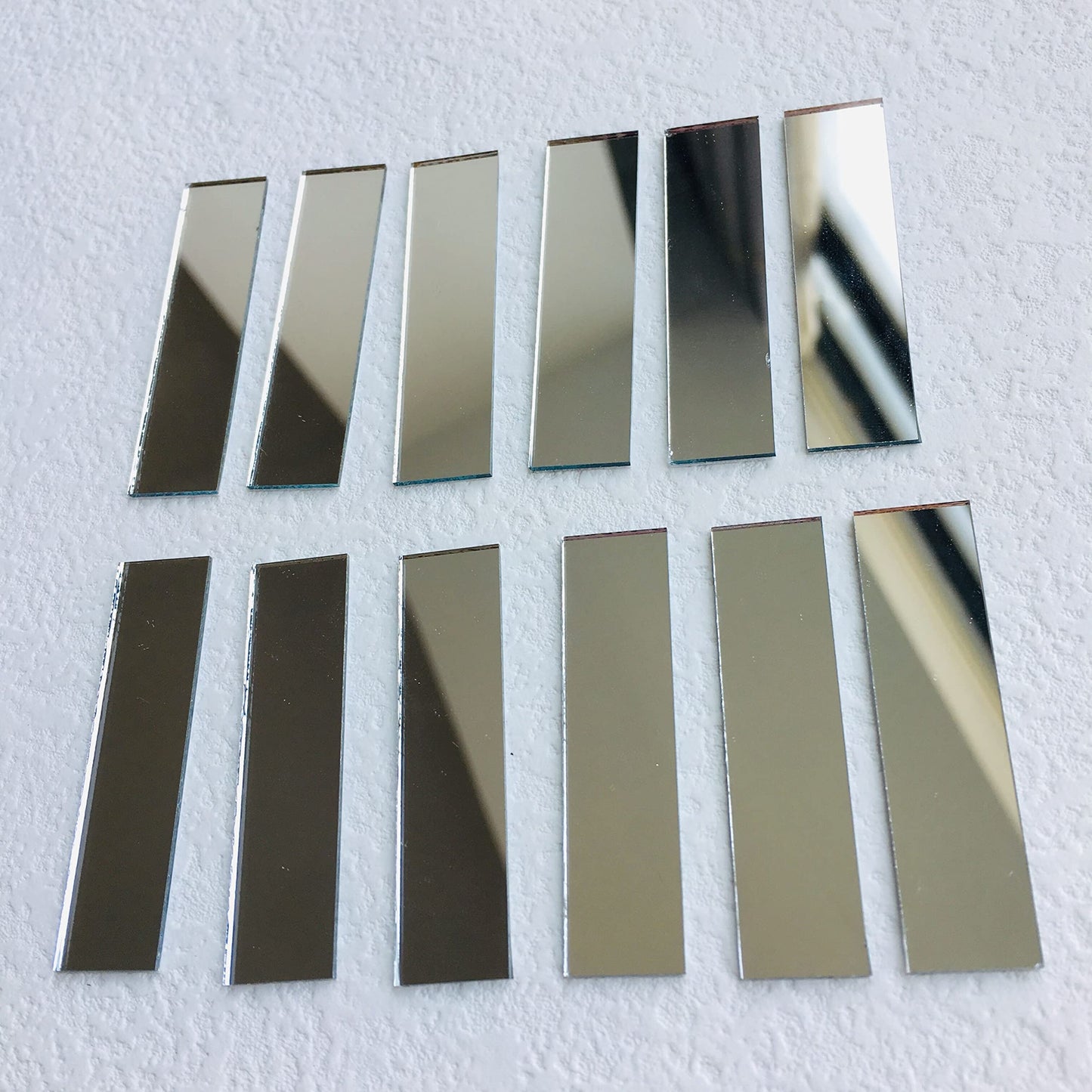 NUO RUI Adhesive Rectangular 1/2" x 2" Mirror Mosaic Tile 100 Pcs
