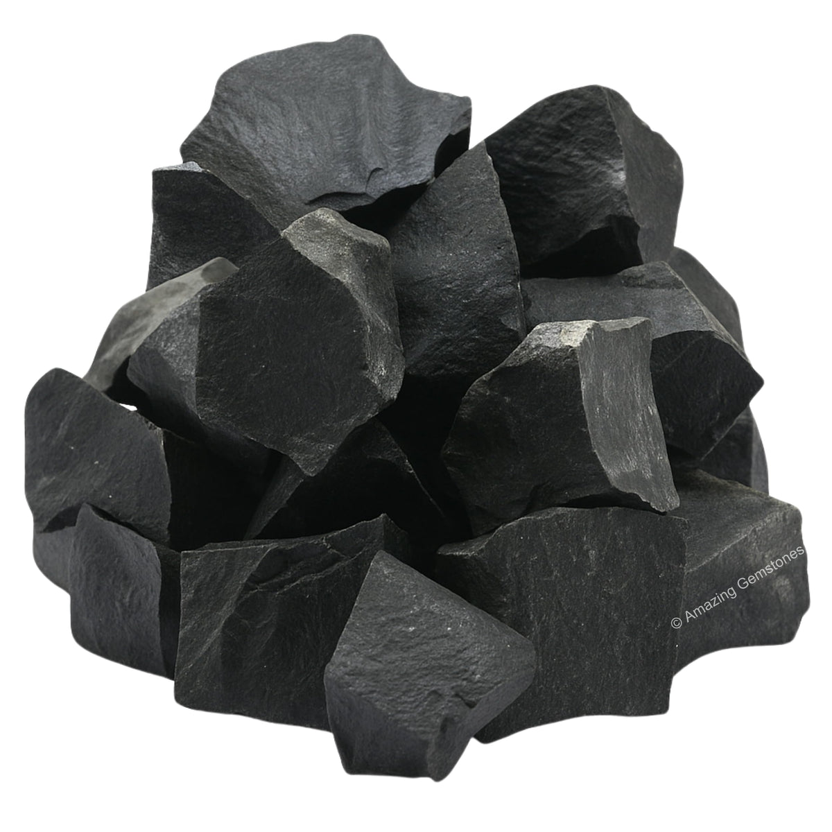 Amazing Gemstone Black Agate Raw Crystals and Healing Stones, Natural Rocks for Tumbling - DIY Raw Stones and Crystals, 2 Pieces