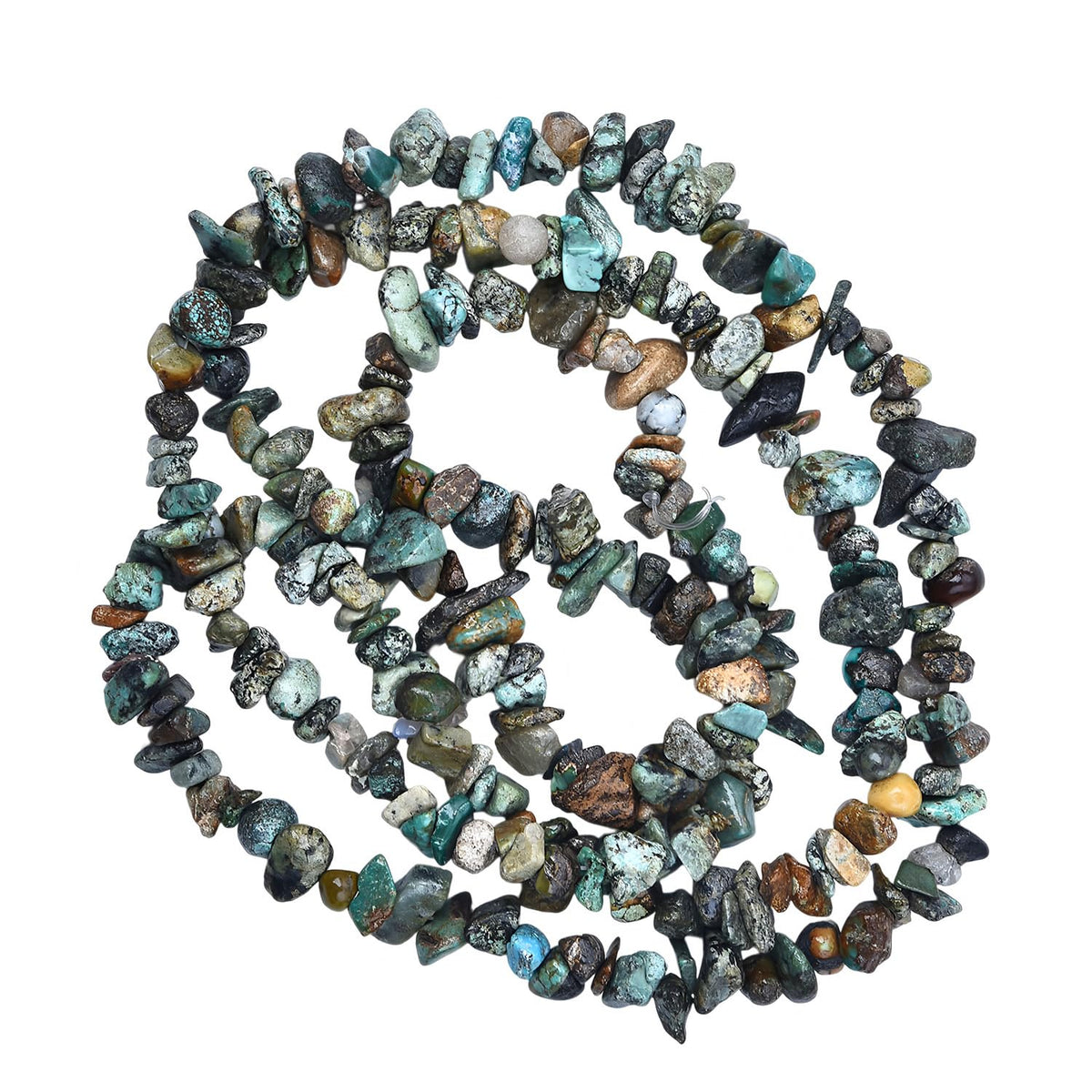 HAAMIIQII 5-8mm Natural African Turquoise Chips Beads Genuine Real Irregular Freeform Chip Loose Gemstone Beads Energy Healing Beads for Jewelry Making Strand 30 Inch