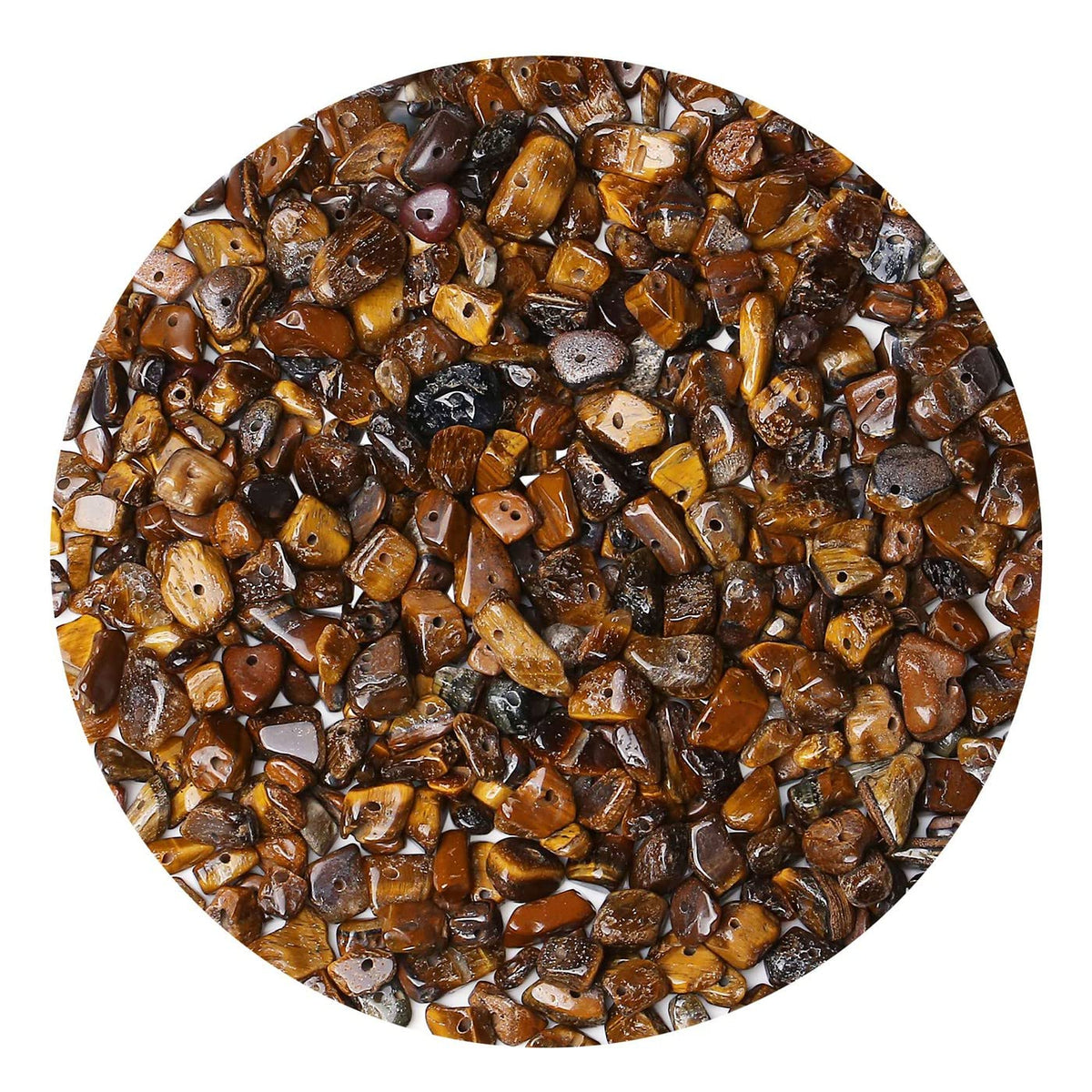 LAIDANLA Tiger Eye 400pcs Natural Chip Stone Beads 5-8mm Healing Crystal Irregular Gemstones Drilled DIY Loose Rocks Bead Crystal for Bracelet Earrings Necklace Jewelry Making Crafting