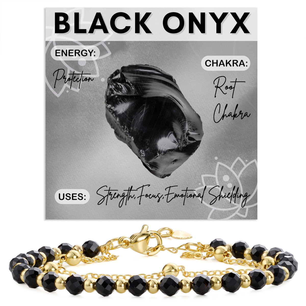 Farfume Black Onyx Crystal Bracelet Beaded Bracelets for Women 4mm Natural Stone Beads Gemstone Handmade Jewelry Valentine's Day Gifts