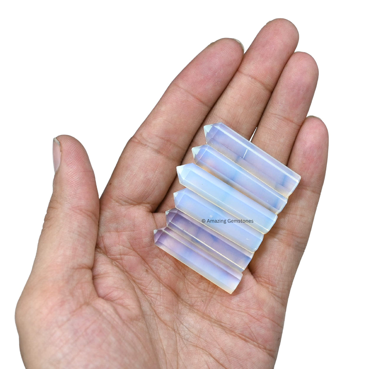 Amazing Gemstone Opalite Crystal Points Bulk Healing Crystals and Stones - Pack of 3 Single Terminated Healing Wand Point Bulk Crystals for Crafts, Crystal Grid, DIY Work - Premium Crystals