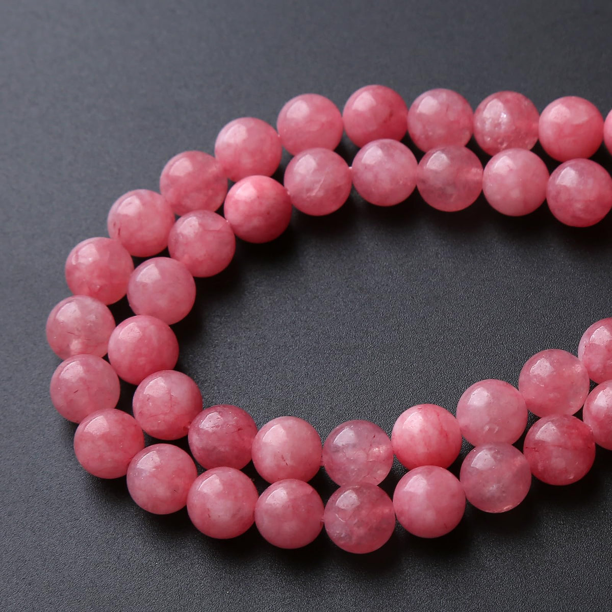 6MM 60PCS Natural Stone Rose Pink Jade Beads for Jewelry Making DIY Bracelet
