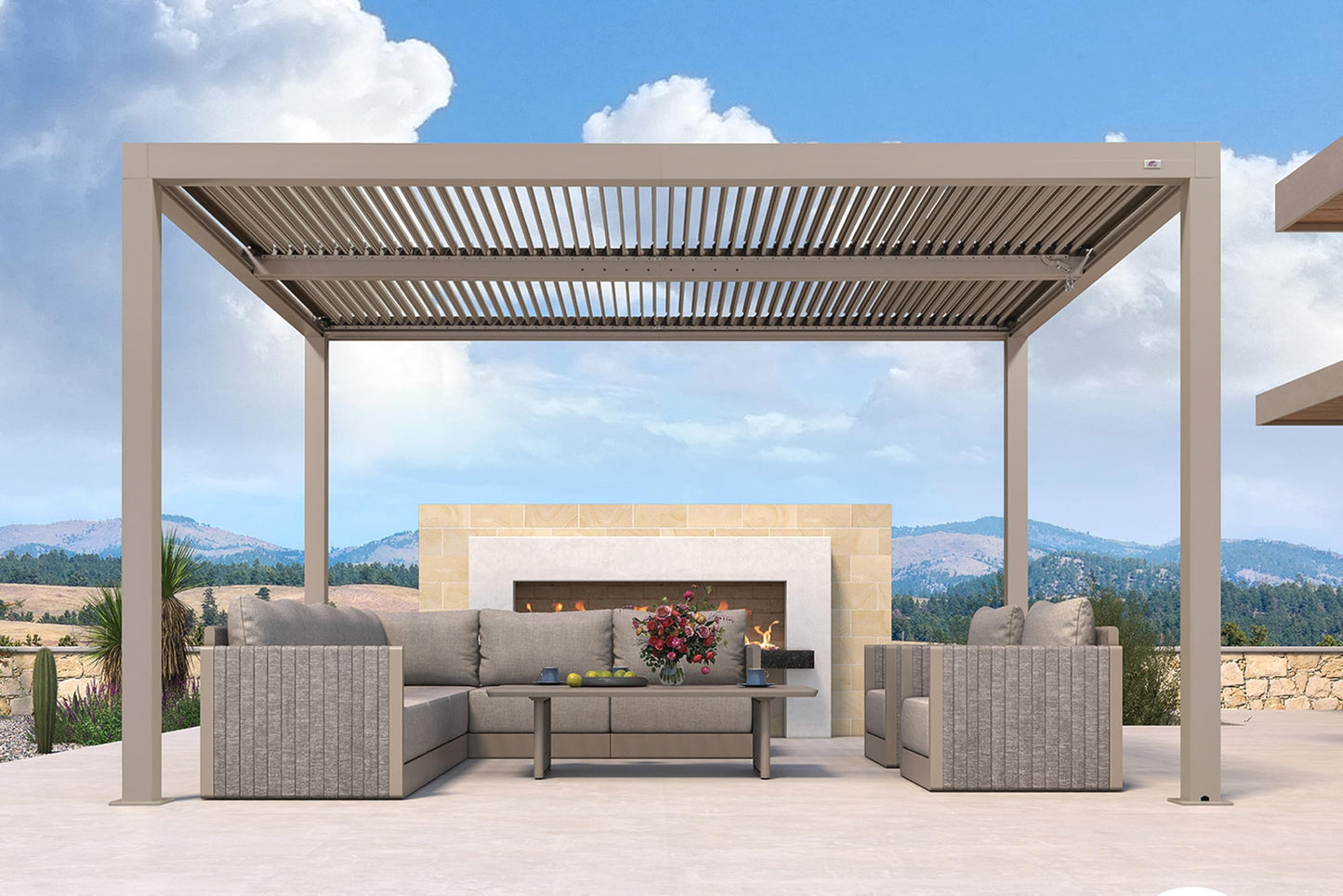 PURPLE LEAF Louvered Pergola 10' × 13' Outdoor Hardtop Gazebo Adjustable Aluminum Sun Shade for Deck Garden Backyard Patio Retractable Roof Canopy