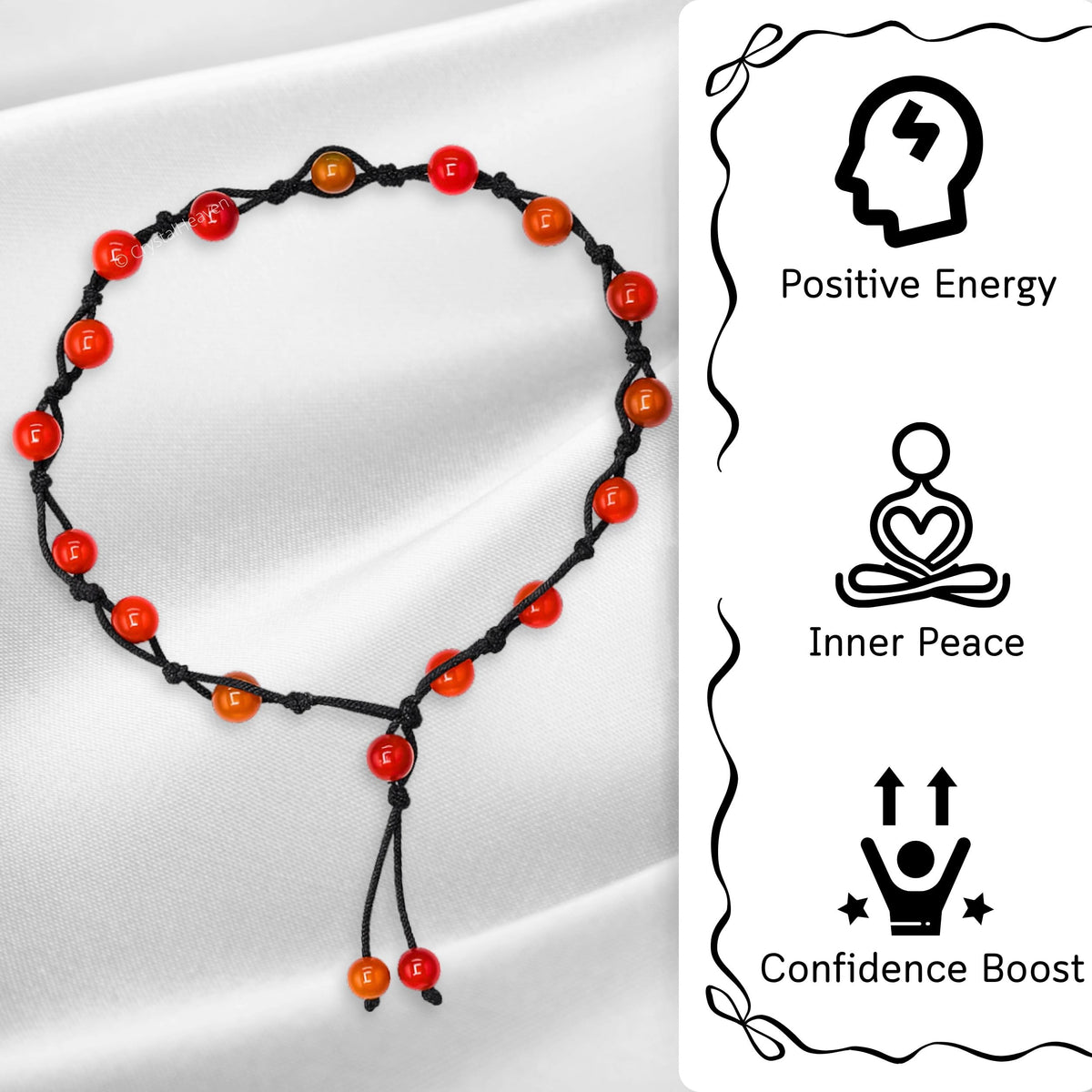 Amazing Gemstone Carnelian Anklet Ankle Bracelets for Women - Waterproof Beaded Healing Crystal Anklets, Plus Size Chakra Gemstone Bead Anklet (Stretchy Adjustable - Hand Knotted)