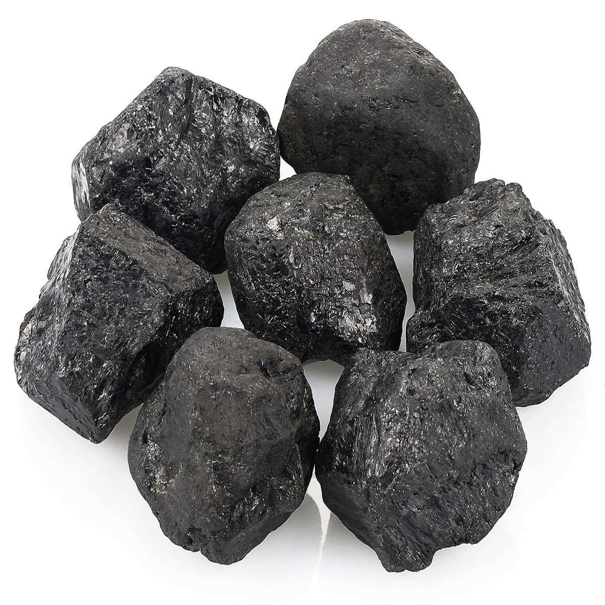 LAIDANLA Black Tourmaline 2" Natural Rough Stones Crystal Large Raw Crystals Bulk Healing Cuarzo Gemstones for Reiki Healing Tumbling Fountain Rocks Wire Wrapping Decoration 4PCS 0.55lb