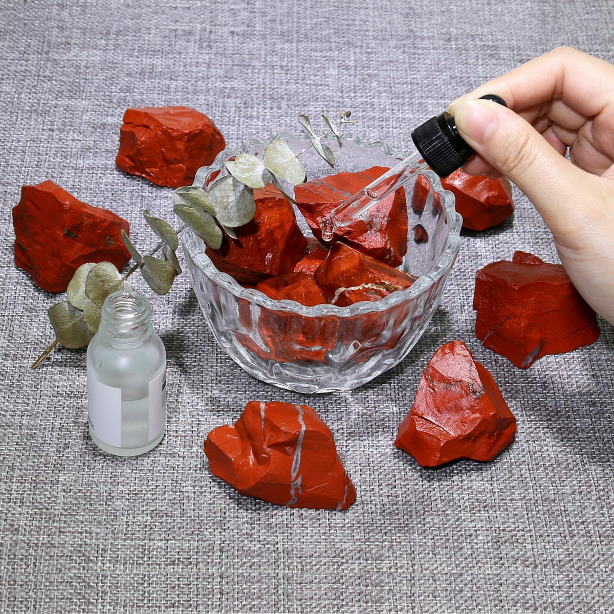 Nvzi Red Jasper Stone Crystals, Bulk Crystals, Crystals and Healing Stones, Rocks for Tumbling, Amathesis Crystal, Raw Crystals Bulk, Calcite Crystal for Decoration, Wicca, Reiki, Chakra(1LB)
