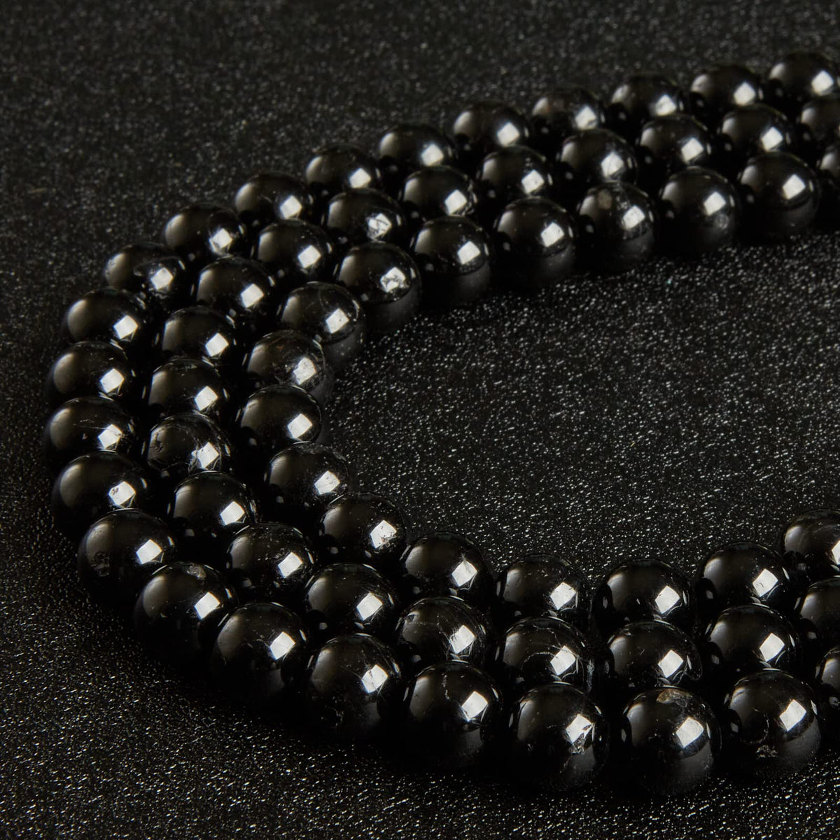 60pcs 6mm Black Tourmaline Beads Natural Gemstone Beads Round Loose Beads for Jewelry Making