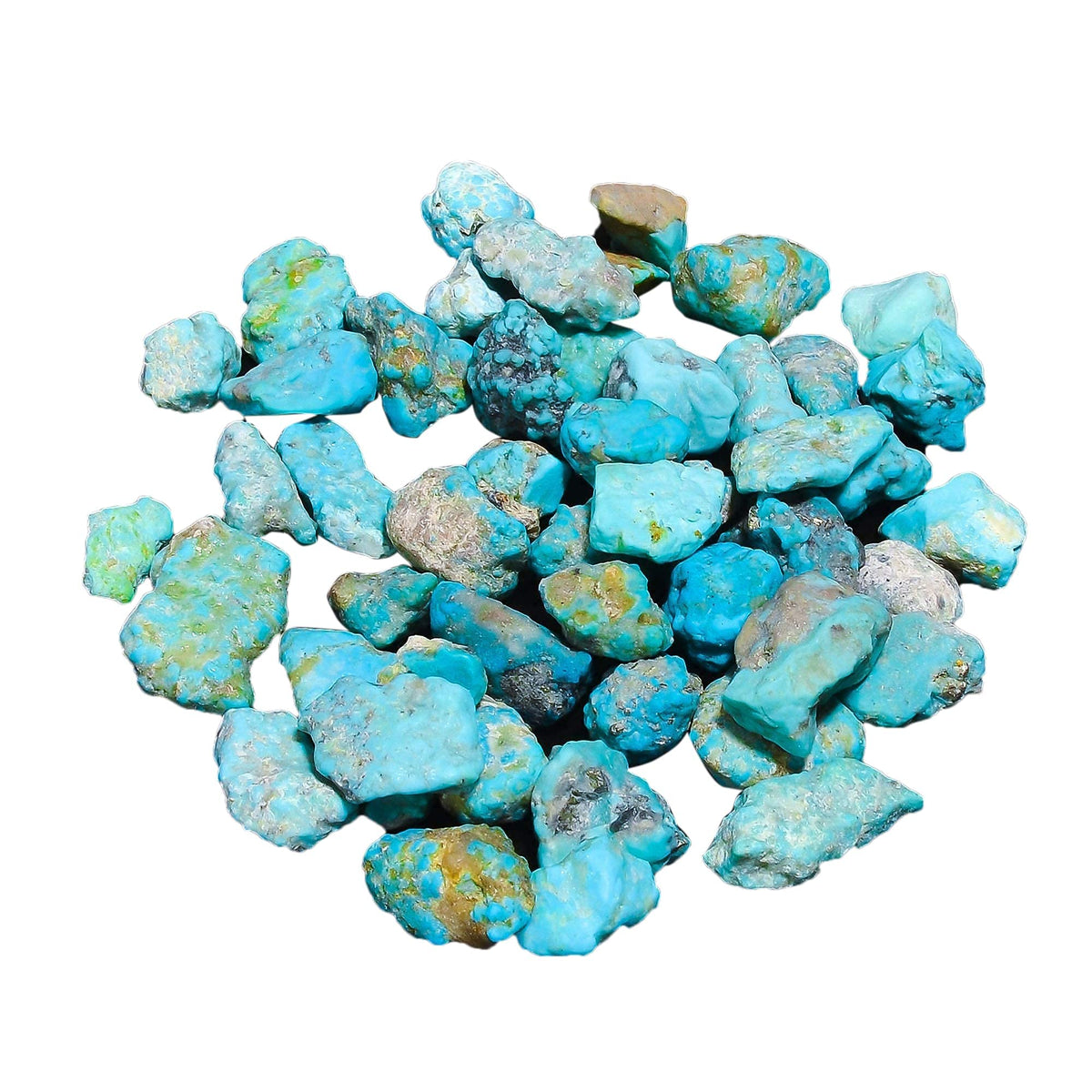 GEMKORA 25 cts, 4-5pcs, Genuine Raw Turquoise Stone, Loose Gemstone and Crystals, Wholesale Lot, Blue Rough Crystals, Turquoise Rock, Jewelry Making Supplies, DIY & Crafts [7-10mm]