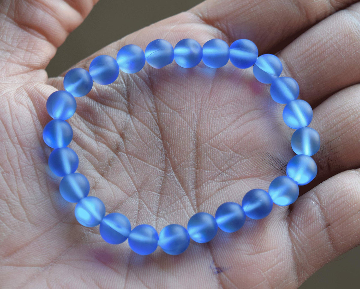 Avicrafts Blue Mystic Aura Quartz Bracelet, Mermaid Glass Bracelet, Crystal Mermaid Jewelry