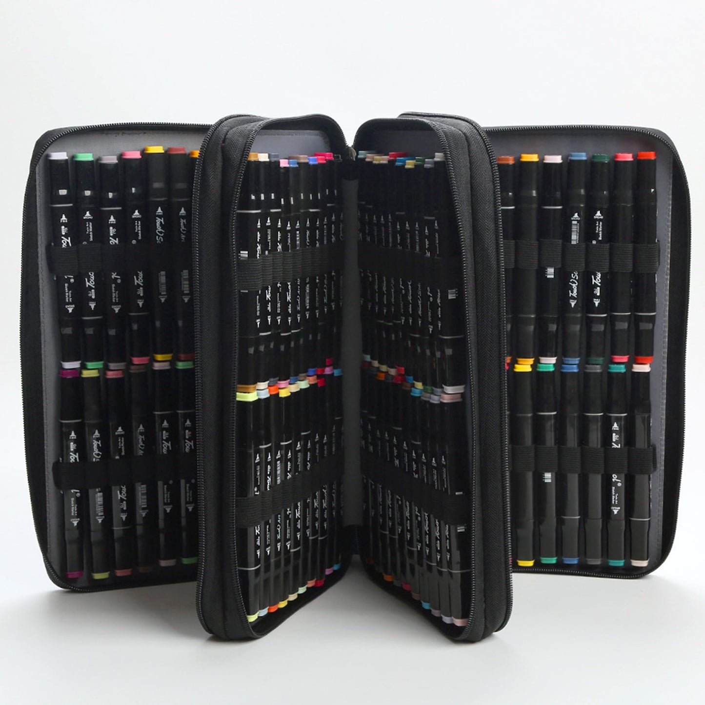 Black 120 Slots PU Marker Case, Alcohol Markers Pens Markers Carrying Bag Holder for Art Sketch Marker, Permanent Paint Pen Dry Erase Markers, Drawing Pens Art Supplies