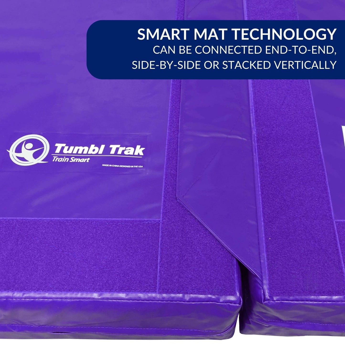 Tumbl Trak Modular Practice Mat - 5 Ft x 5 Ft x 8 in Thick - Build Your Own Crash Mat for Gymnastics, Cheerleading, Dance, Acro and Martial Arts (Purple)