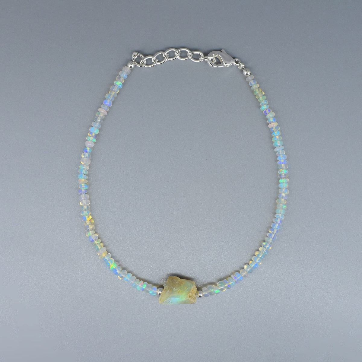 Gempires Natural Ethopian Opal Beads Bracelet, Raw Opal Bracelet, Faceted opal Beads, Healing Opal Protection Bracelet, 8 inch bracelet for women