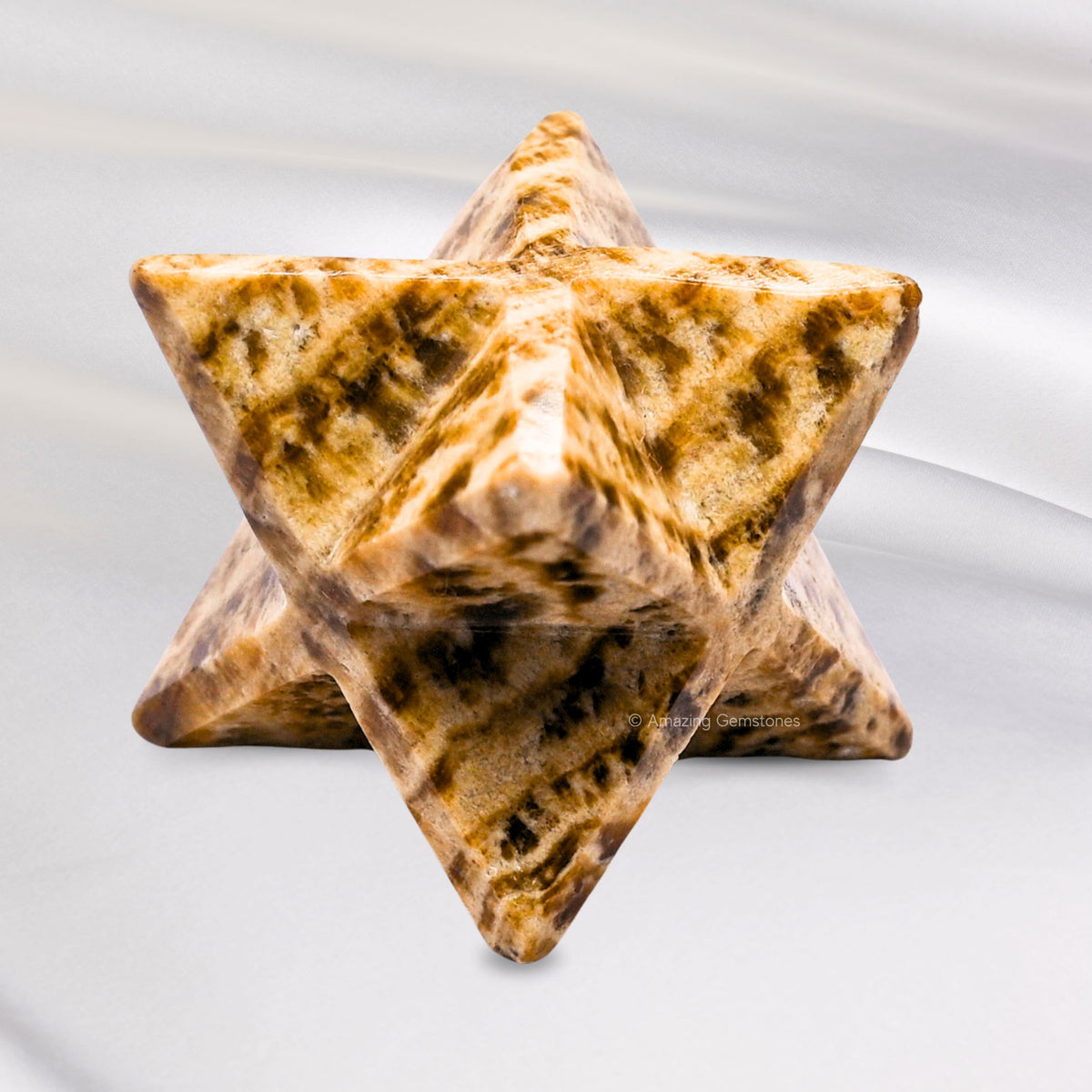 Amazing Gemstone Aragonite Merkaba Crystal - 1 Inches Metaphysical Merkaba Star for Meditation - Energetic Tetrahedron Crystal and Healing Stones for Spiritual Growth and Healing (20-25mm)