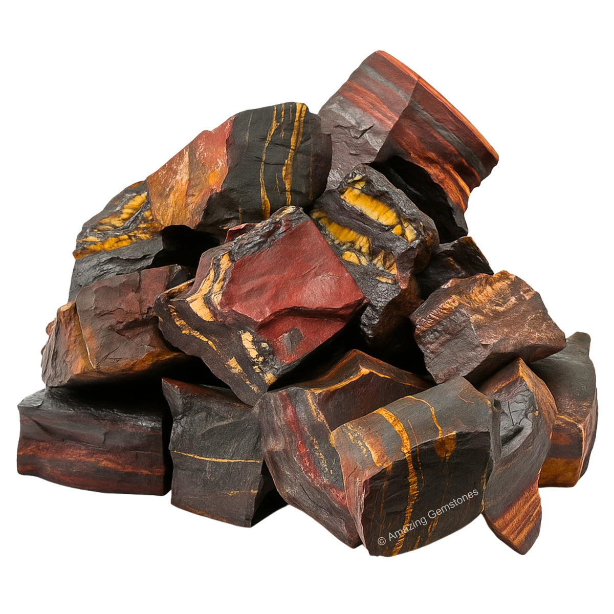 Amazing Gemstone Iron Tiger Raw Crystals and Healing Stones, Natural Rocks For Tumbling - DIY Raw Stones And Crystals (1 Piece)