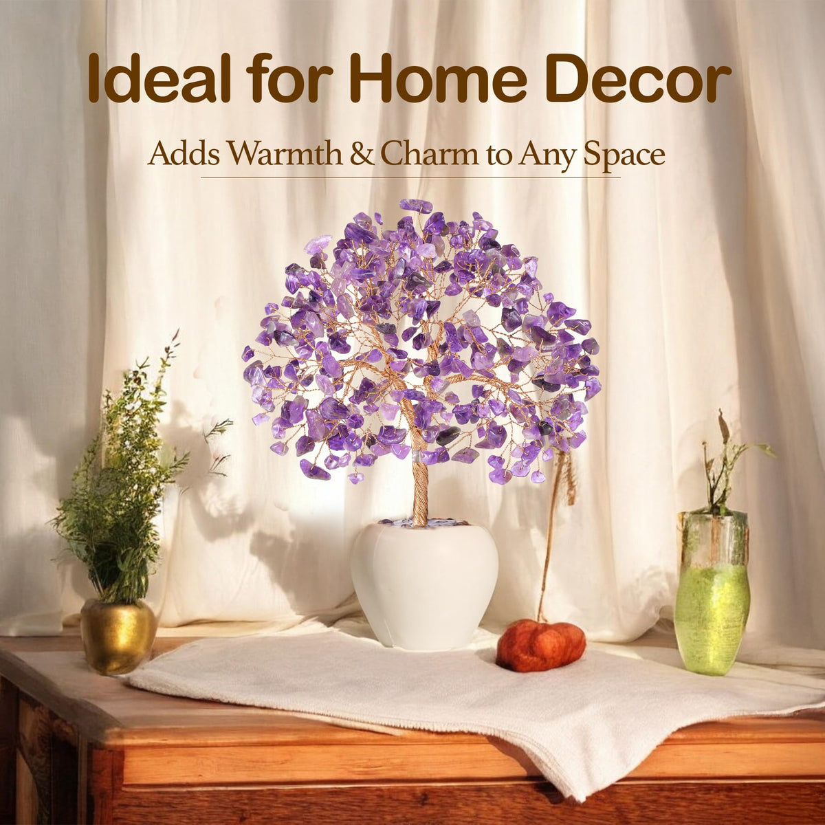 YATSKIA Amethyst Crystal Tree, Gemstones and Crystals, Stone Desk Decor, Healing Crystal, Gem Tree Purple, Unique Gifts for Women, Meditation Decor, Spiritual Gifts