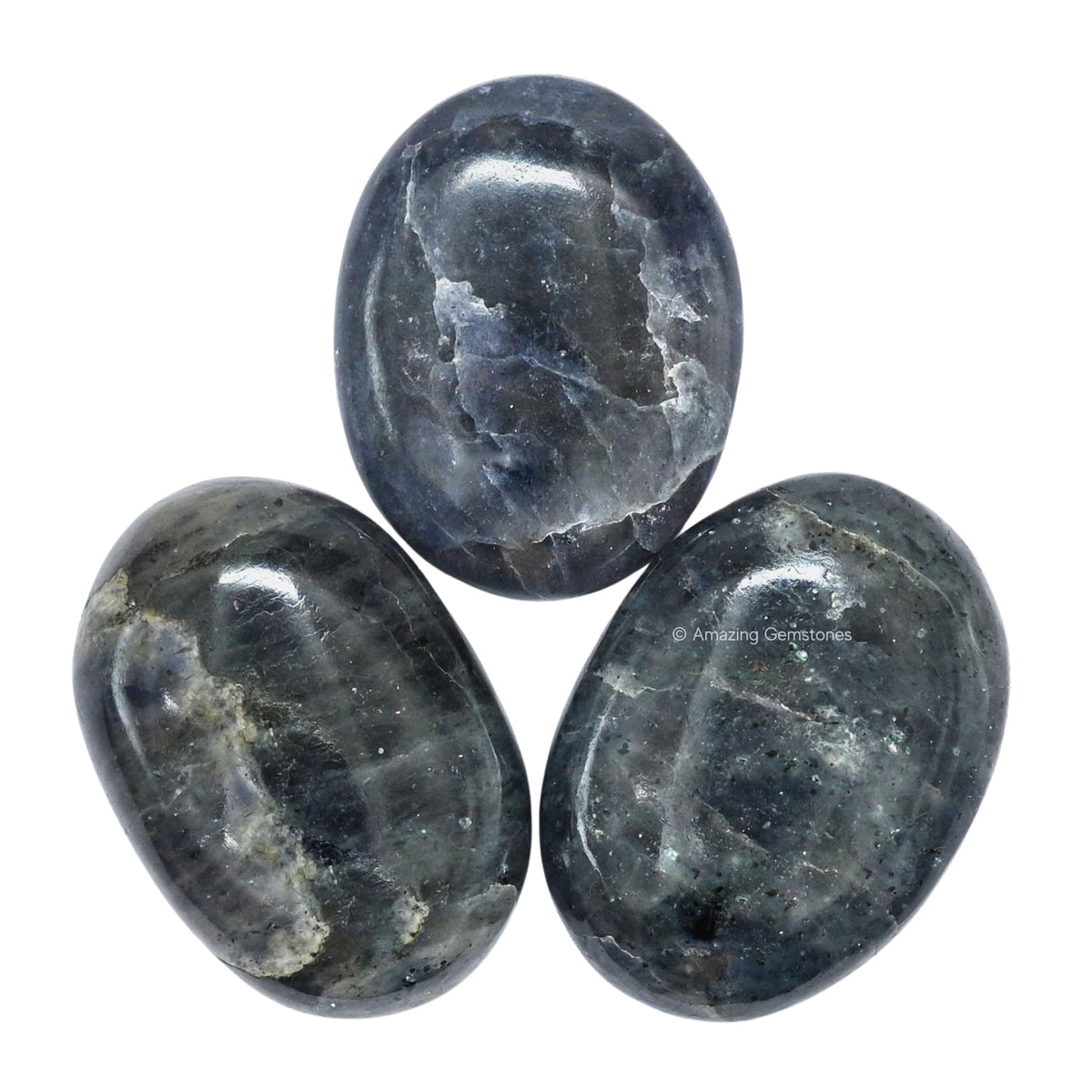 Amazing Gemstone Iolite Crystals and Healing Stones - Large Palm Stone Crystals Piedra - Crystal for Good Luck, Balanced Positive Energy, Meditation - Unique Stocking Stuffers and Gifts for Women, Men