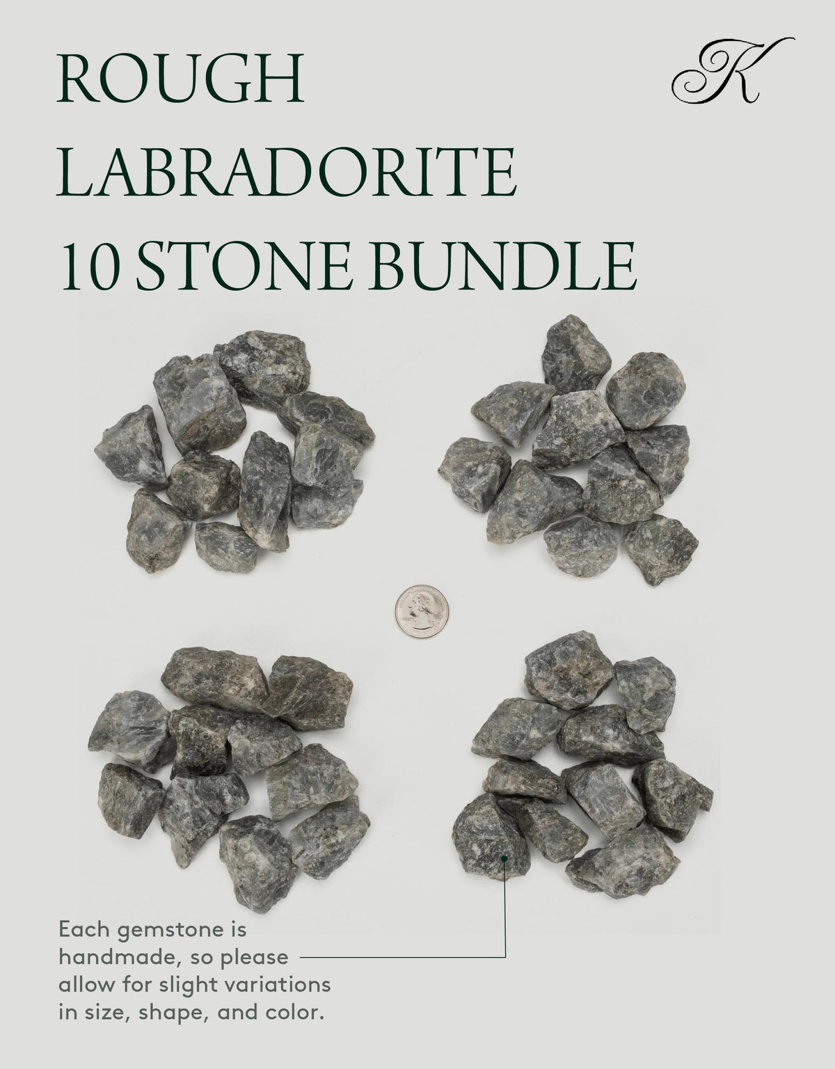KALIFANO Rough Labradorite 10 Stone Bulk Bundle with Healing & Calming Effects - AAA Grade High Energy Raw Labradorita - Reiki Crystal Used for Rock Tumbling and Lapidary (Family Owned and Operated)