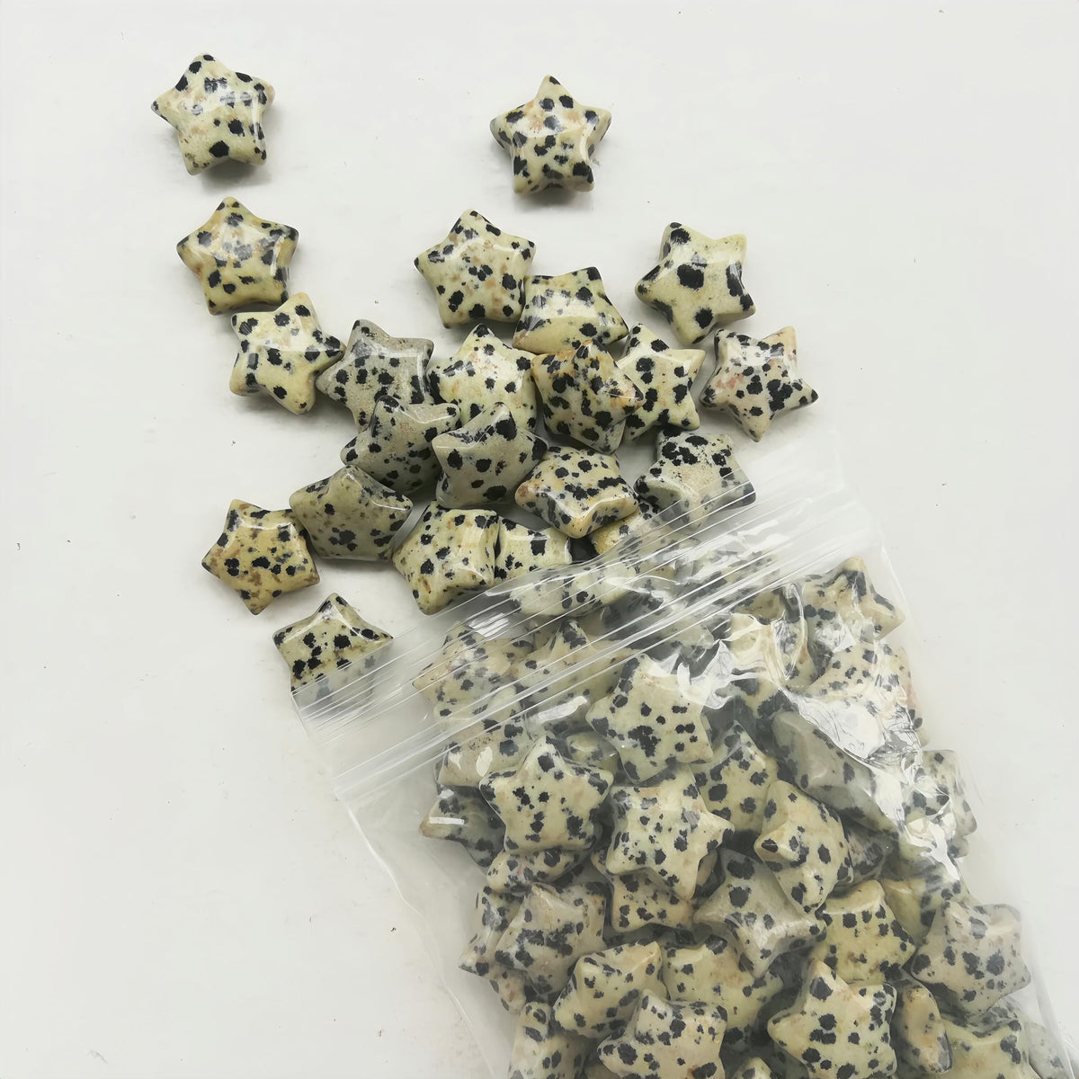 Sunshcat Natural Speckle 10Pcs Star Shaped Thumb Crystals and Healing Stone,0.6" Haped DIY Jewelry Pendant ﻿