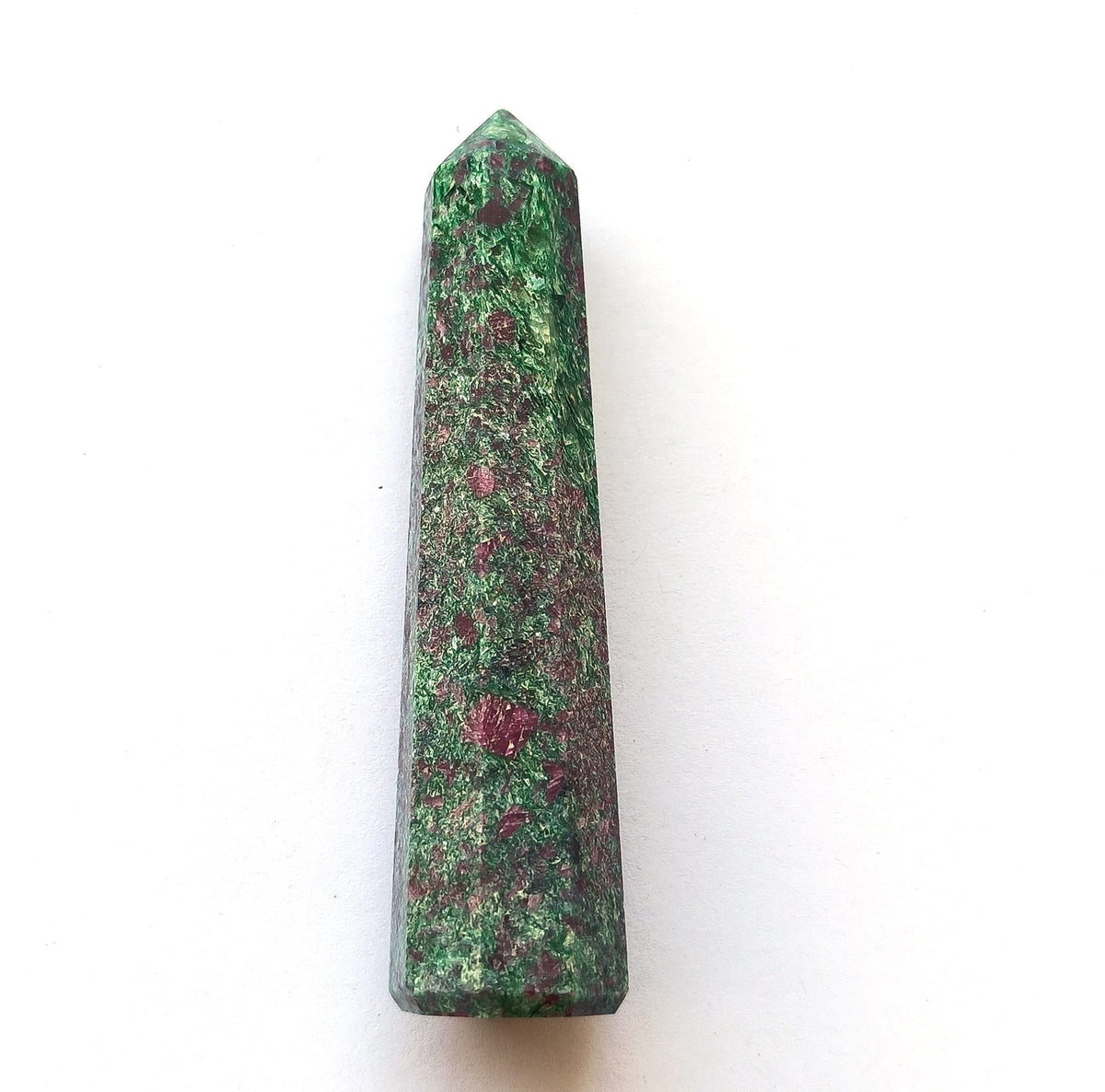 WholesaleGemShop 3 Inch Ruby Zosite Gemstones Obelisk Tower Jumbo Facet Aura Rock Crystal Natural Polished Earth Wand Spirit