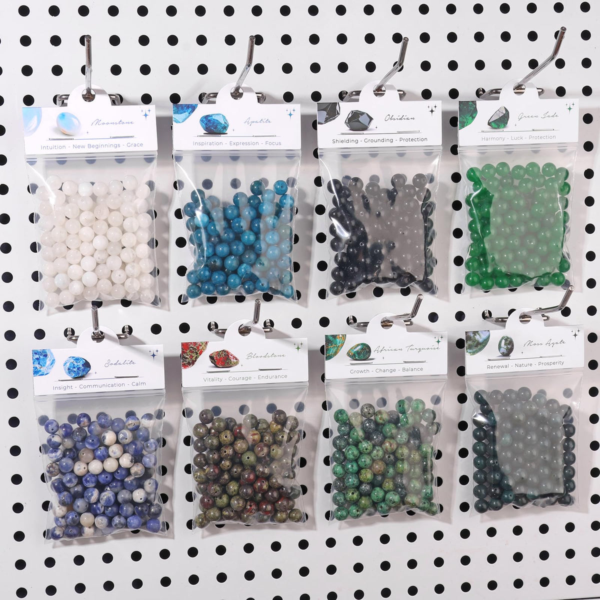 Raicegs 100pcs 8mm Bloodstone Beads Natural Gemstone Beads Round Loose Beads for Jewelry Making DIY Bracelets Necklace