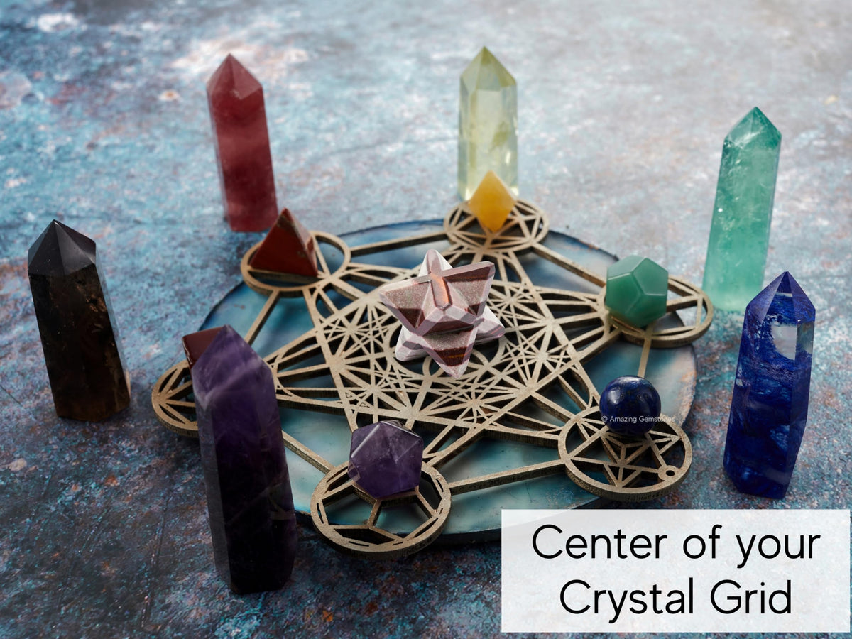 Amazing Gemstone Narmada Shiva Lingam Merkaba Crystal - 1.5 Inches Metaphysical Merkaba Star for Meditation - Energetic Tetrahedron Crystal and Healing Stones and Healing (35-40mm)