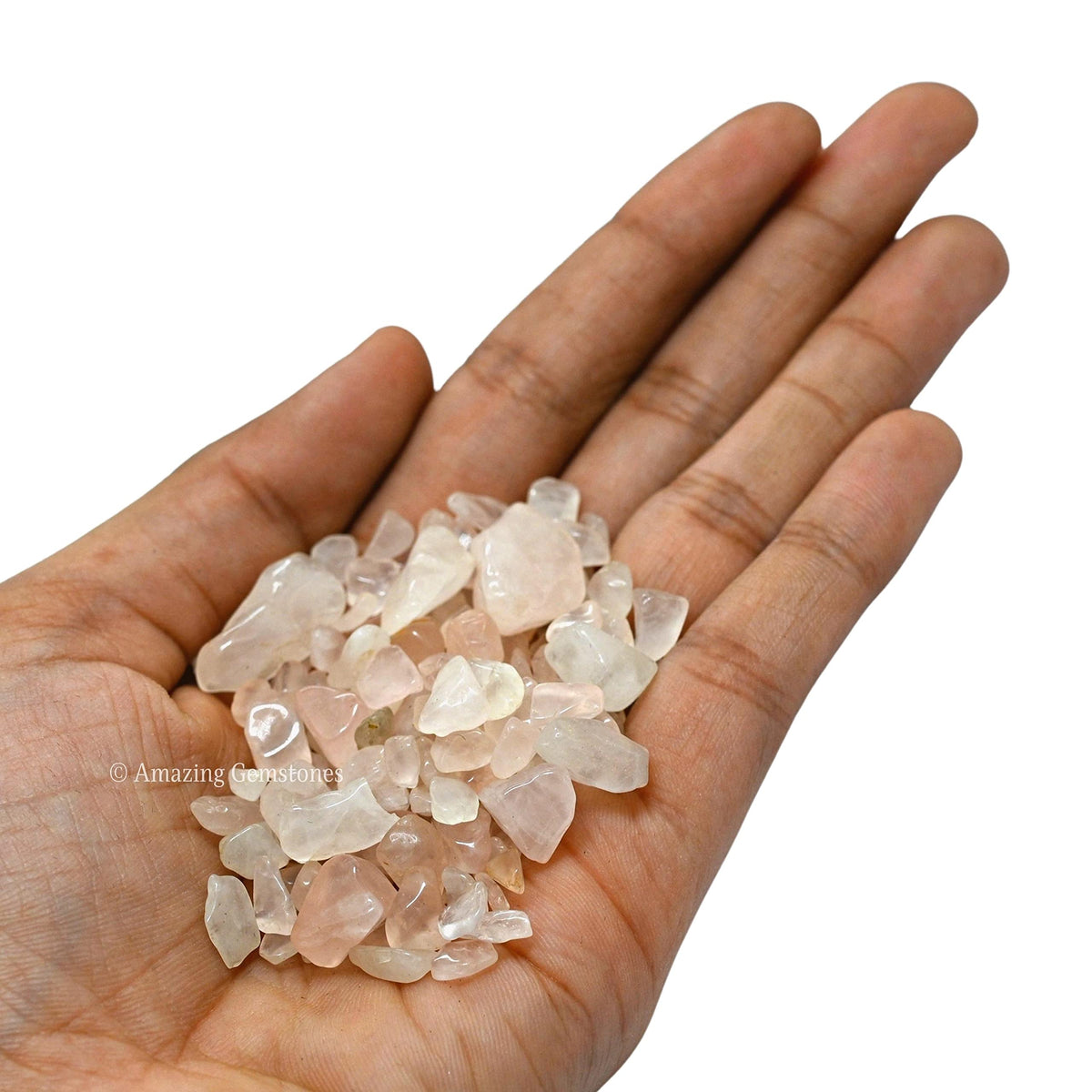 Amazing Gemstone Rose Quartz Crystal Chips Aquarium Gravel Rocks - Rose Quartz Chips Bulk Fish Tank Gravel, Small Tumbled Stone Chips and Tiny Crystals for Decoration (AAA Grade) (1000+ Carat Chips)