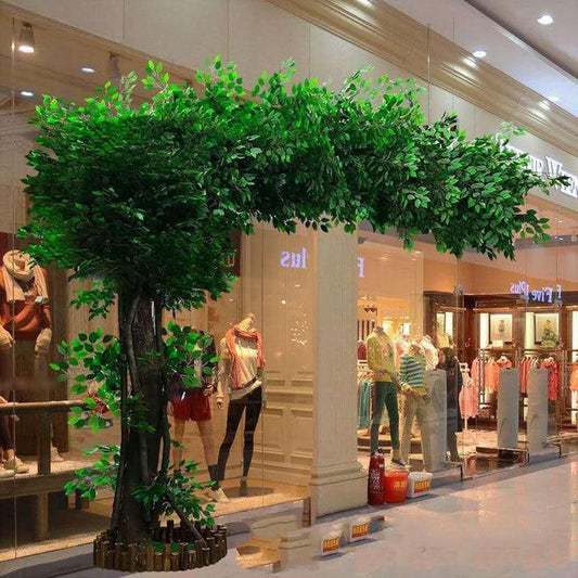 Artificial Banyan Tree - Large Simulation Plant for Interior Decoration - Perfect for Living Room, Wedding, Hotel, and Shopping Mall,Green,150X100cm