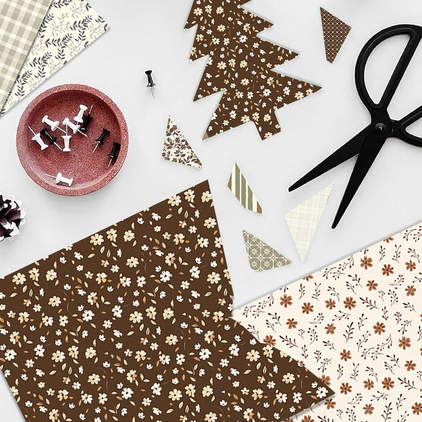 MIATTCLD Scrapbook Paper 12x12 In Double Sided Decorative Paper for Scrapbooking, 24 Sheets/24 Designs Spring Floral Patterned Craft Paper for Junk Journals DIY Cards Album Decoration (Green)