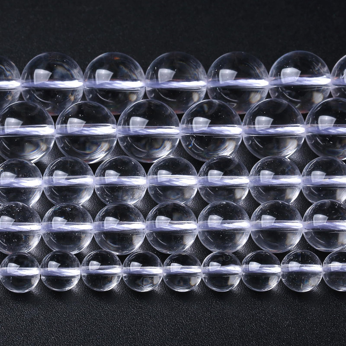Transparent White Glass Beads for Jewelry Making Natural Stone Round Gemstone Beads DIY Bracelet Necklace 180pcs 4MM 2 Strands 32"