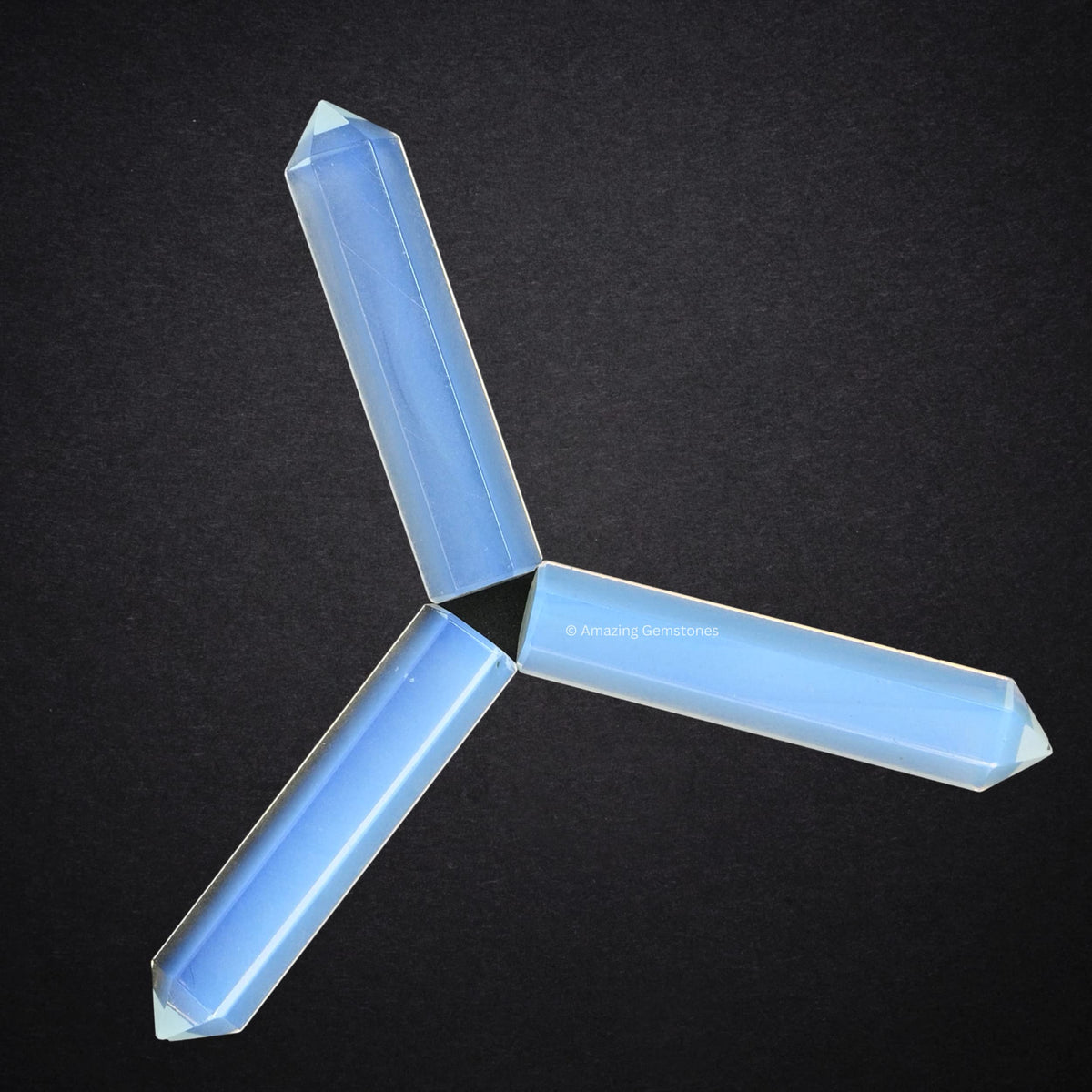Amazing Gemstone Opalite Crystal Points Bulk Healing Crystals and Stones - Pack of 3 Single Terminated Healing Wand Point Bulk Crystals for Crafts, Crystal Grid, DIY Work - Premium Crystals