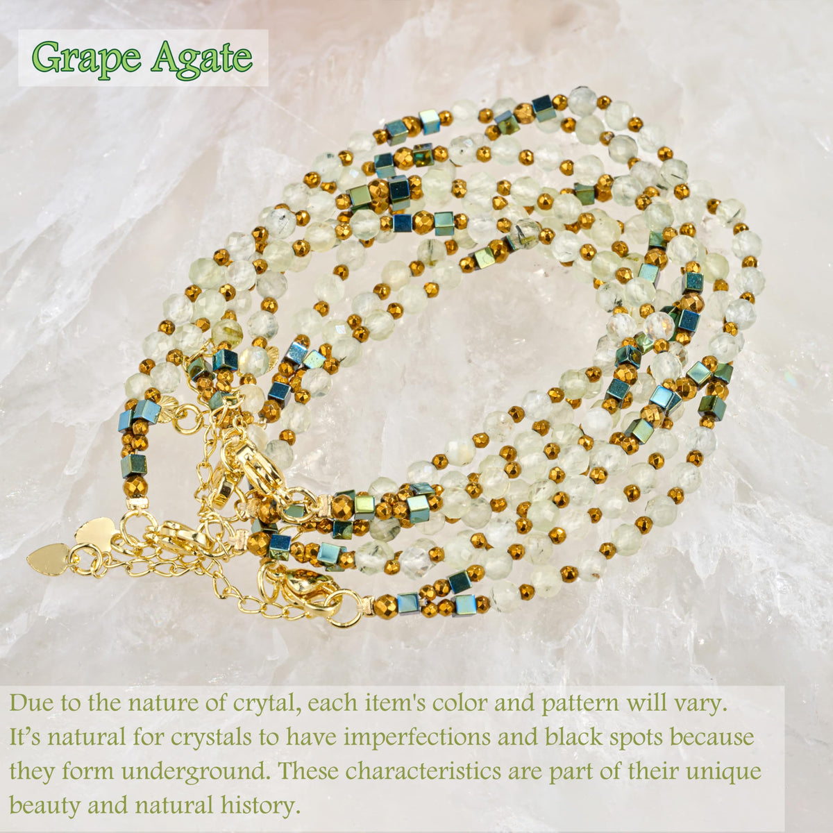 Farfume Grape - Unity - Crystal Beaded Bracelets, Chakra 4mm Natural Stone Beads Bracelets, Gemstone Spiritual Jewelry Gifts for Mother's Day
