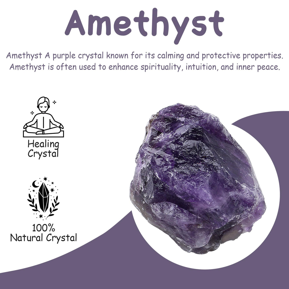 QINJIEJIE Amethyst Crystal Rocks 2PCS 1.8-2.2'' Raw Amethyst Stone Large Rock Rough Healing Crystals for Fountain Rocks Bulk Polishing DIY Decoration Natural Stones for Handmade Gifts