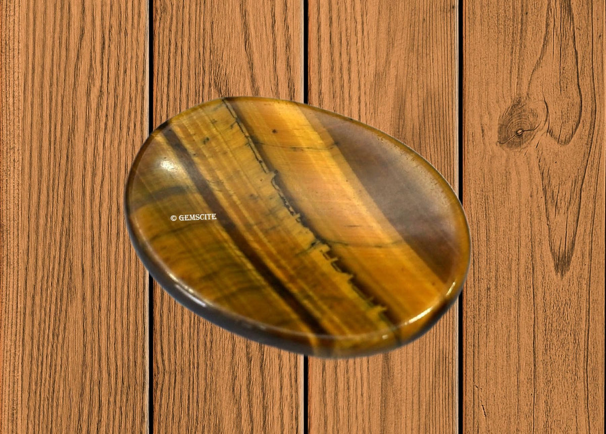 Wholesalegemshop Tiger Eye Thumb Worry Stones Metaphysical Gemstone Crystal Healing Reiki Men Women Gift FENG Shui Positive Energy Love Wellness Palm Stones Wicca Powerful