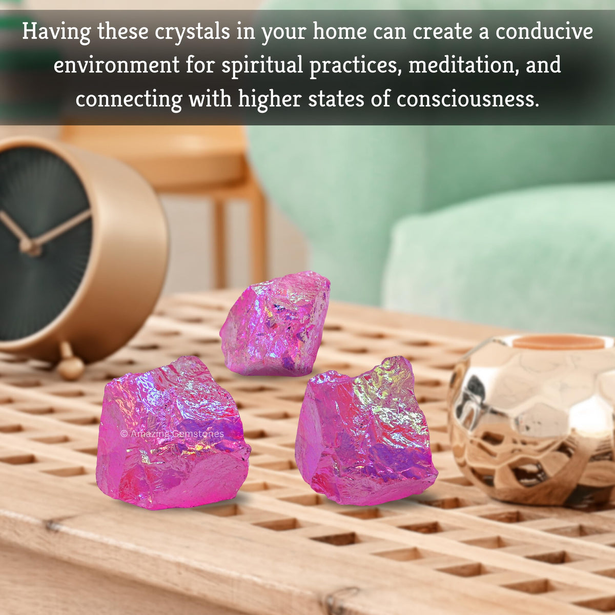 Amazing Gemstone Rose Aura Quartz Raw Crystals and Healing Stones, Natural Rocks for Meditation and DIY Raw Stones and Crystals (1 lb)