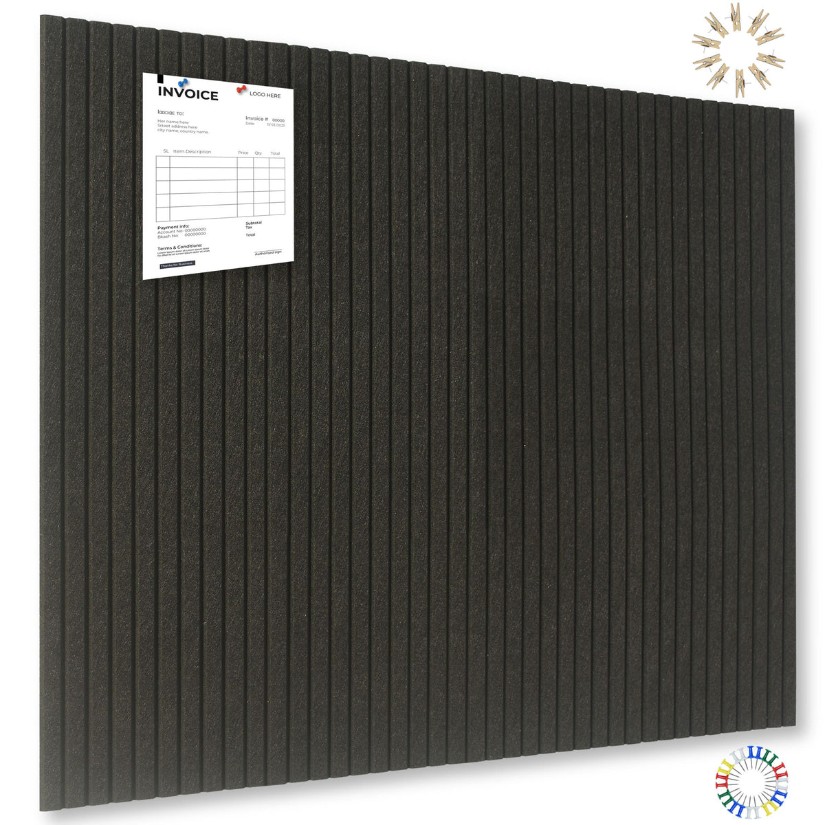 YOUDEFUL Large Cork Board Alternative-12 Pcs Self-Adhesive Felt Bulletin Board Tiles, Felt Pin Board Cork Board Tiles for Home Office Wall Decor, Tack Board 47"x35" (Black