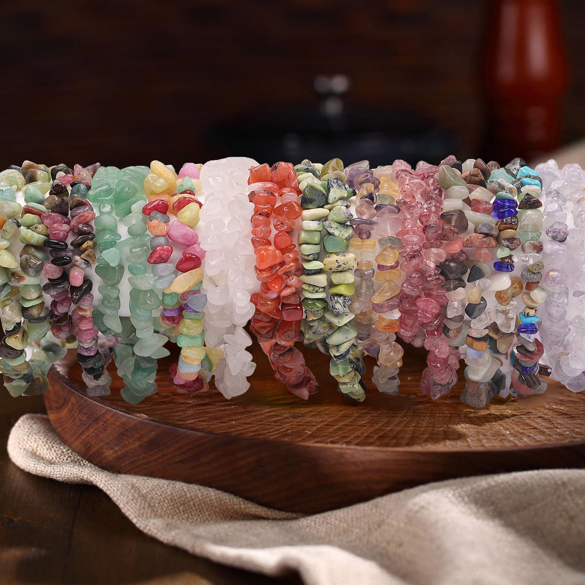Youngbling Natural Chip Stone Beads 450 Pcs 5-8mm Healing Crystal Irregular Gemstone Drilled Lose Rocks Rainbow Beads Bulk for Bracelet Jewelry Making